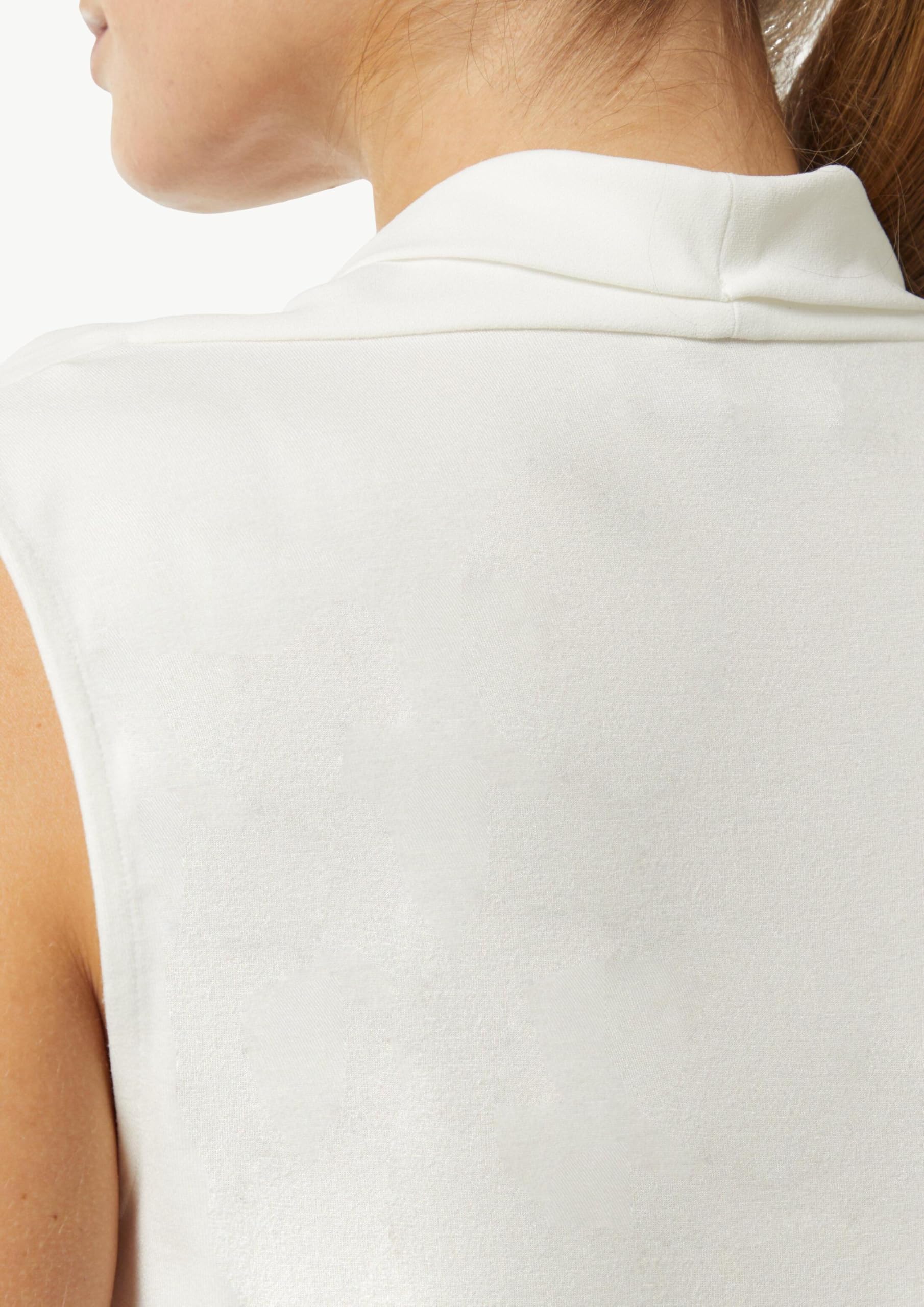 Comma Jersey-Top mit Wasserfall-Ausschnitt