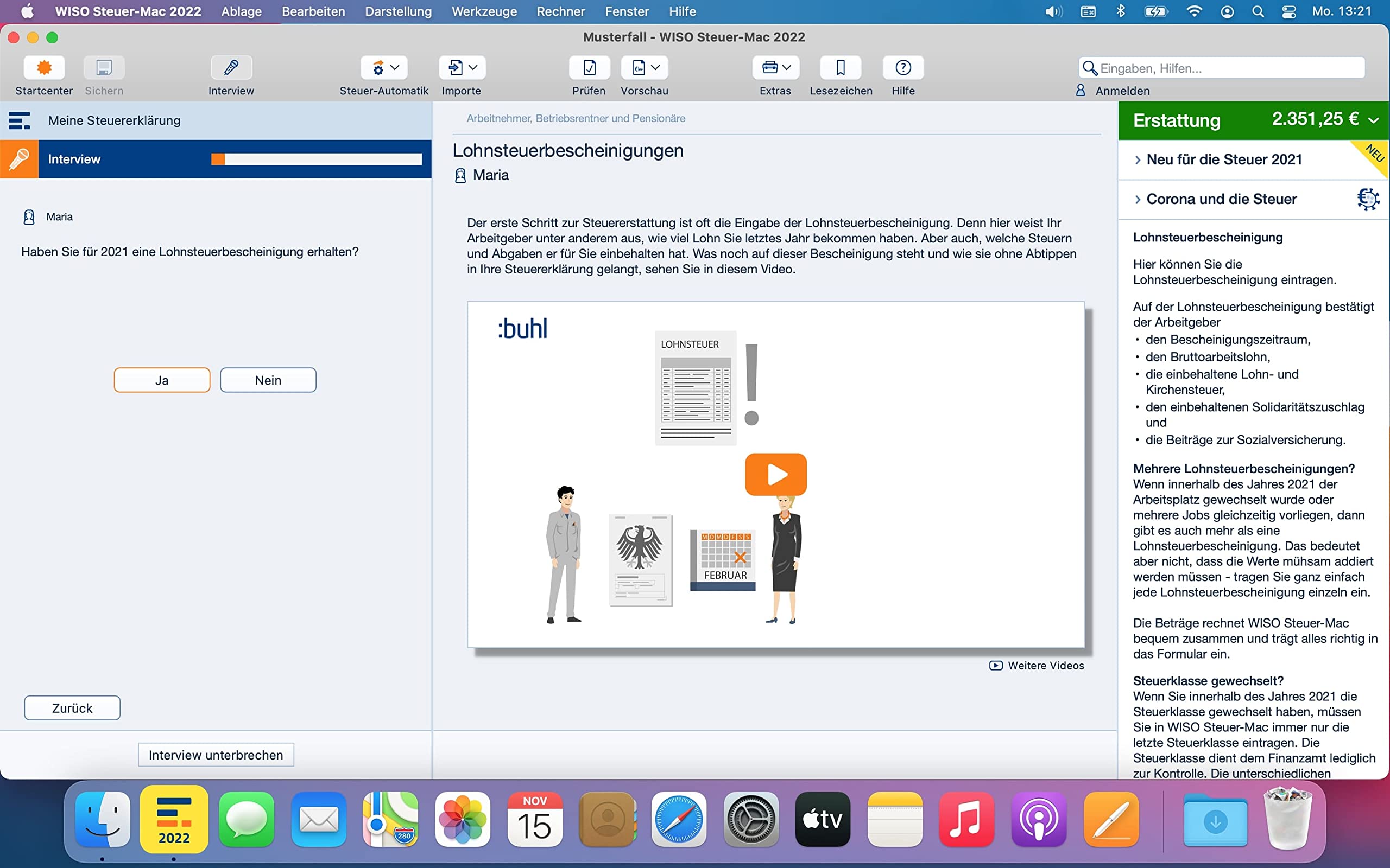 WISO Steuer-Mac 2022 (für Steuerjahr 2021 | Mac | Digitaler Download