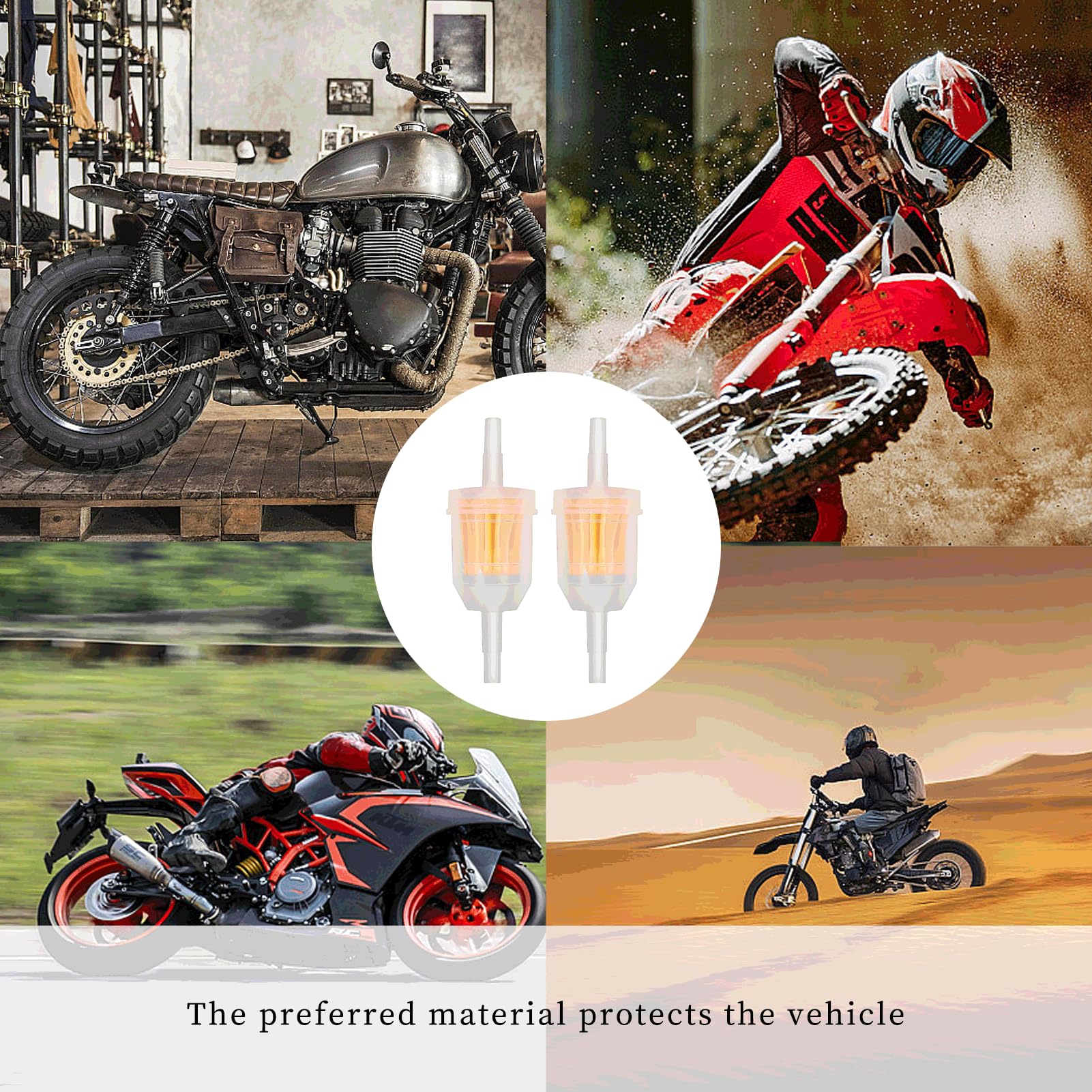 Pack De 3 Filtros De Gasolina Universales 8mm | Transparentes Y Reutilizables Para Moto, Cortacésped, Quad Y Coche | Mejora El Rendimiento Del Motor