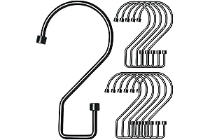 Hanging Black S-Hooks-Set of 12
