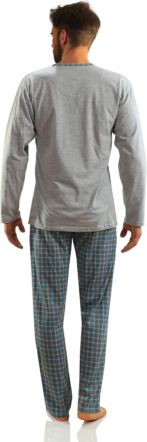 Sesto Senso Pigiama Uomo Cotone Lungo 100% Cotone Biancheria Invernale da  Notte Pigiami Due Pezzi Lingerie Maniche Lunghe Pantaloni Lunghi Pigiami  due pezzi Abbigliamento berjaya.edu.my