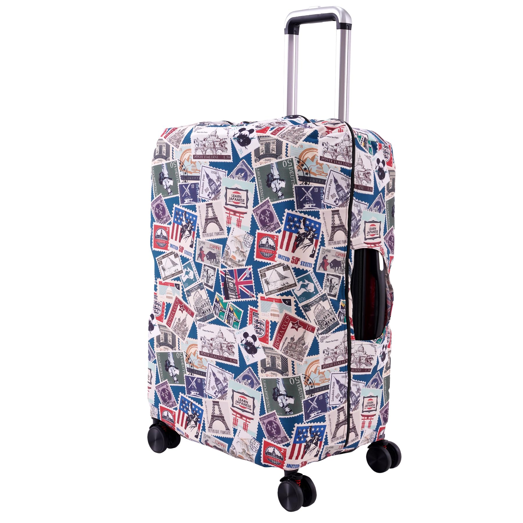 Trolley Printed Cover Luggage Bag Polyester | Trolley Bags Cover| Suitcase | Travel | Protector | Printed | Washable| Anti-Scratch for Hard Luggage (Only Cover) (Medium (24 inch))-image-33
