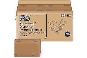 Tork Xpressnap Natural Environmental Print Dispenser Napkins for Effortless Dispensing and Enhanced Sustainability