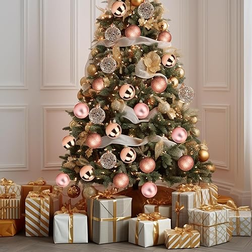 Miniatura 5 de AMS Bolas de Navidad de 2.36 pulgadas  2.362 in, 24 unidades, adornos inastillables, decoraciones de temporada para decoración de árboles,