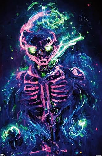 Trends International Wumples - Póster de pared de esqueleto neón, 14.72 x 22.37 pulgadas, versión premium sin marco