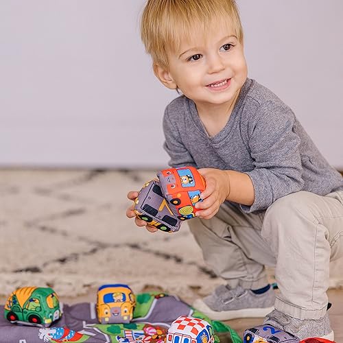 Miniatura 8 de Estera de juego toma de la ciudad 1925 x 1425 pulgadas con 9 vehículos blandos de Melissa  Doug