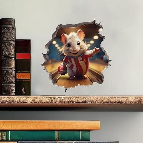 Miniatura 2 de Calcomanía de pared 3D con agujero de ratón con agujero de ratón