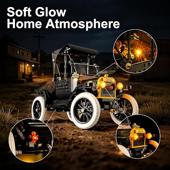 YEABRICKS LED Light for Lego-11376 Icons Ford Model T Building Blocks Model (Building Set NOT Included)