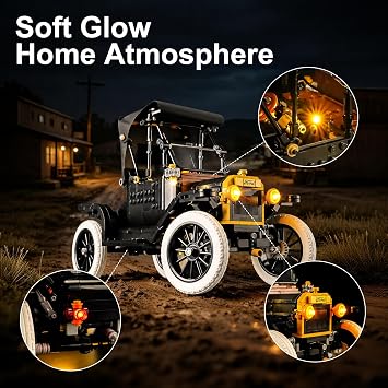 YEABRICKS LED Light for Lego-11376 Icons Ford Model T Building Blocks Model (Building Set NOT Included)