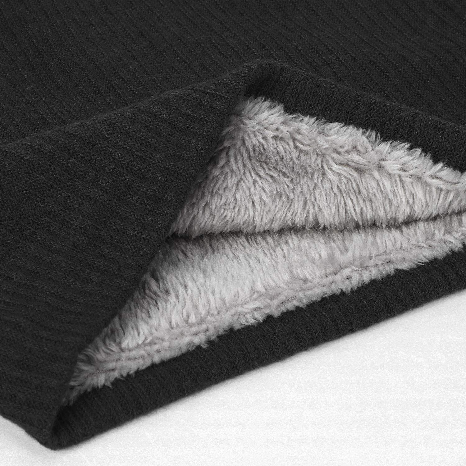 QKURT Scaldacollo invernale, sciarpa scaldacollo foderata in pile lavorato a maglia termica unisex per camminare all'aperto sciare all'aperto