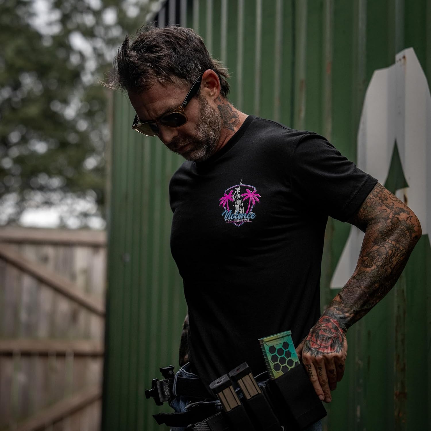Combat Iron Men's Graphic T-Shirt | Violence is My Love Language | Athletic Fit, Tagless Comfort