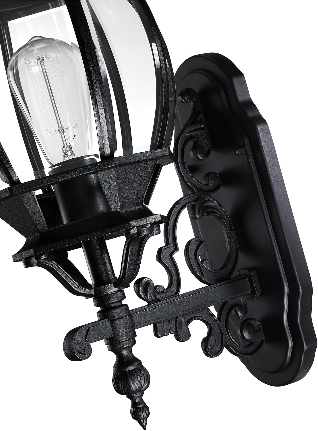 23 Inch Vintage Black Wall Sconce - Large Black Outside Light for House, Die-cast Aluminum and Glass Extra Large Outdoor Wall Light for Porch Garage Outdoor Lighting 23” Exterior Porn Lantern,E26
