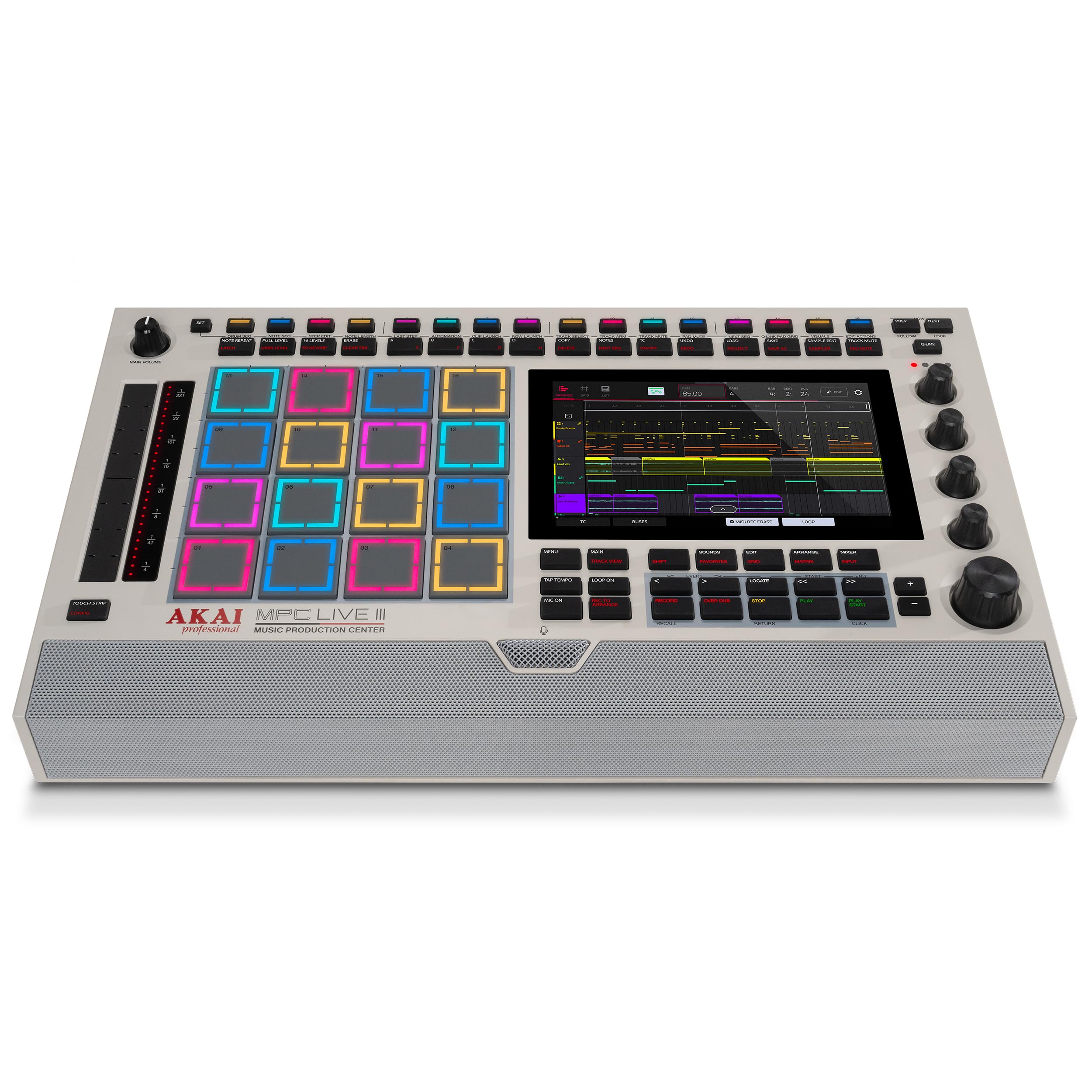 Akai Professional MPC Live III Retro Centre de Production Musicale Portable Autonome avec Pads MPCe, Séquenceur, Écran Tactile, Micro, Enceintes Stéréo, Interface Audio, Wi-Fi, Bluetooth et Batterie