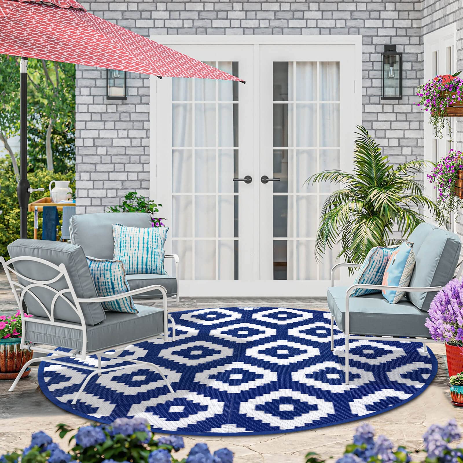 Outdoor Rug Looks Snapklik.com : OutdoorLines Indoor Outdoor Rugs For Patio 8 Feet ...