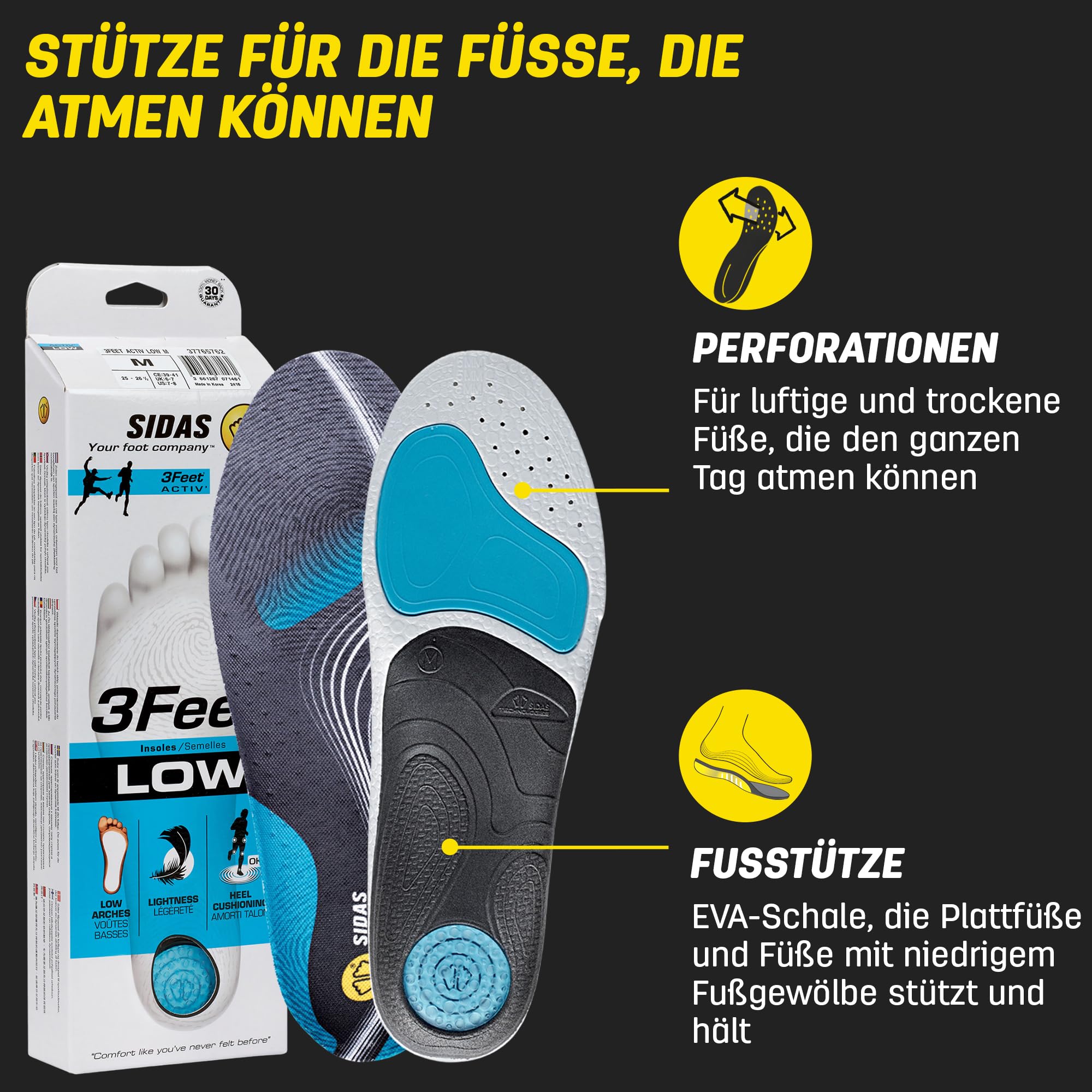 Sidas 3Feet Activ' Low-Einlegesohlen Sohlen