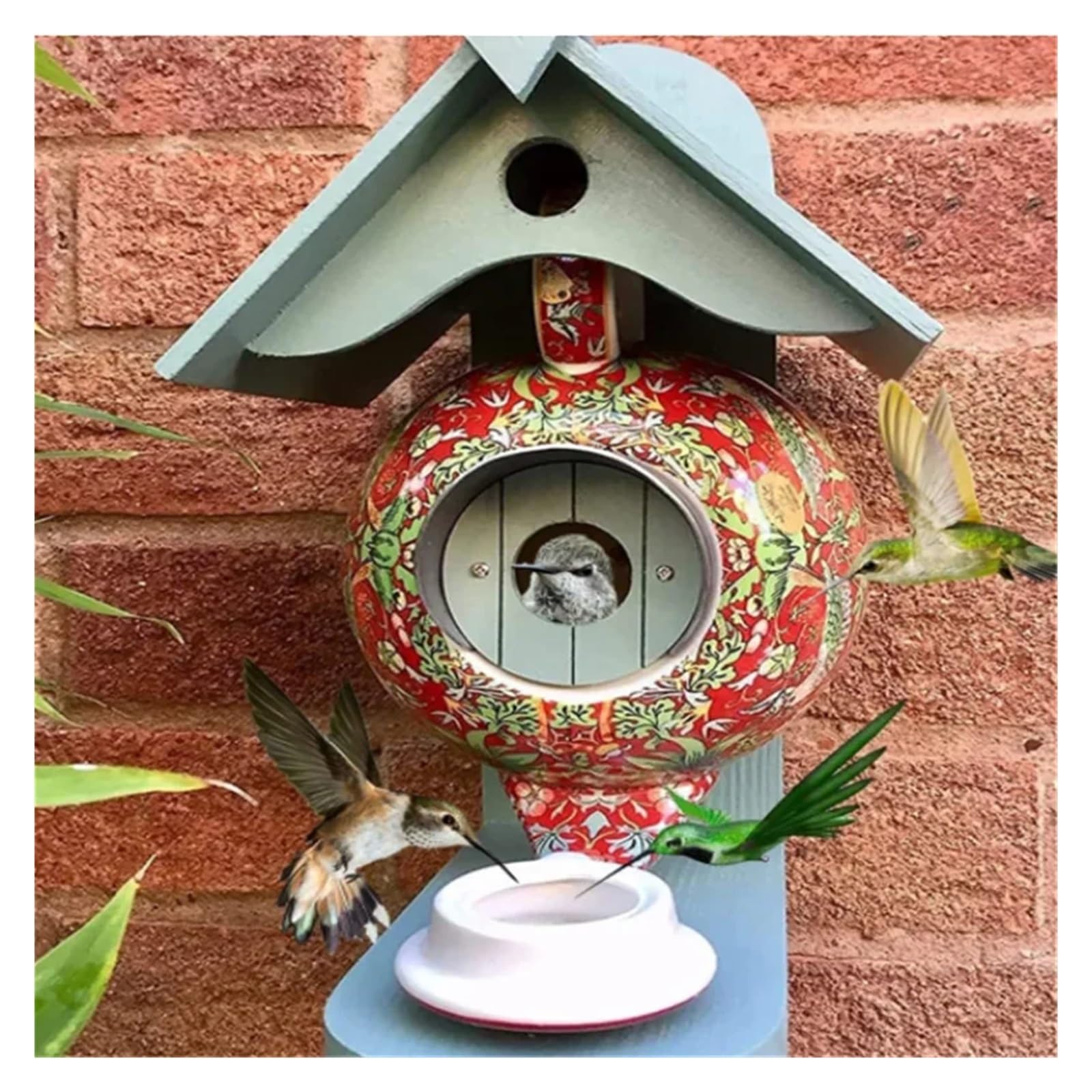 Karmnik Dla Ptaków Czajniczek Budki Wiszące Karmniki Kolibrów Dzikich Drewniany Ceramiczny Żywiczny Domek Wystrój Ogrodu łAtwy W Utrzymaniu(Red)