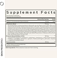 Vista 2 de Codeage Probióticos para la piel + prebióticos, suplemento de rutina para el cuidado de la piel, 50 mil millones de UFC, hierbas botánicas