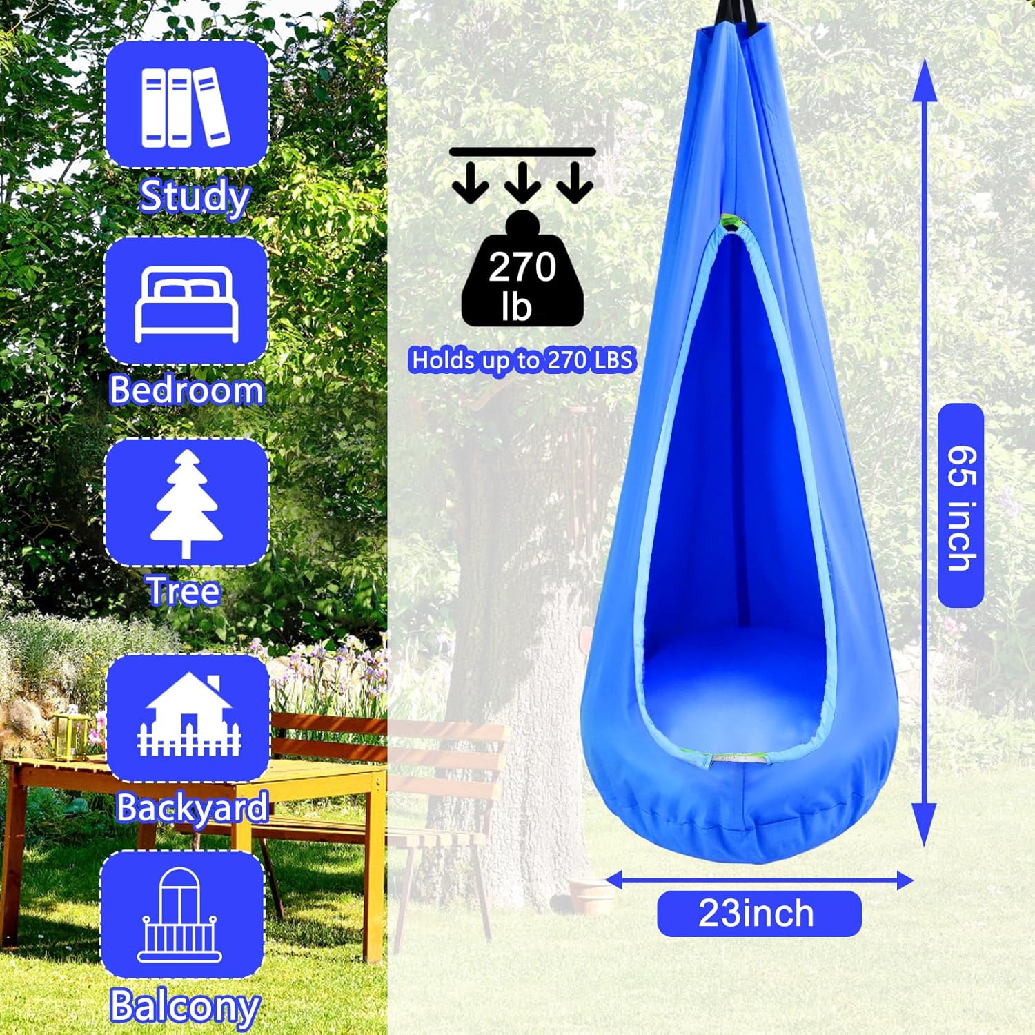 Light Up Kids Pod Swing Seat – Sensory Hammock Chair with Remote & Bluetooth App Control LED Lights, Inflatable Cushion, Pocket – Indoor & Outdoor Swing for Autism & Relaxation 6 81a+3kTDpmL. AC SL1500