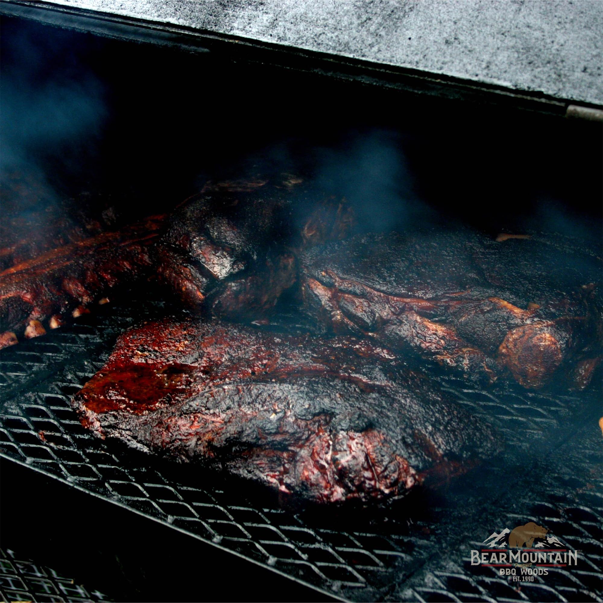 Bear Mountain Premium BBQ Woods Pellety, 100% całkowicie naturalne granulki z twardego drewna, do wędzarni i granulatów, grilla, pieczenia, pieczenia i grillowania, 9 kg, 1 opakowanie