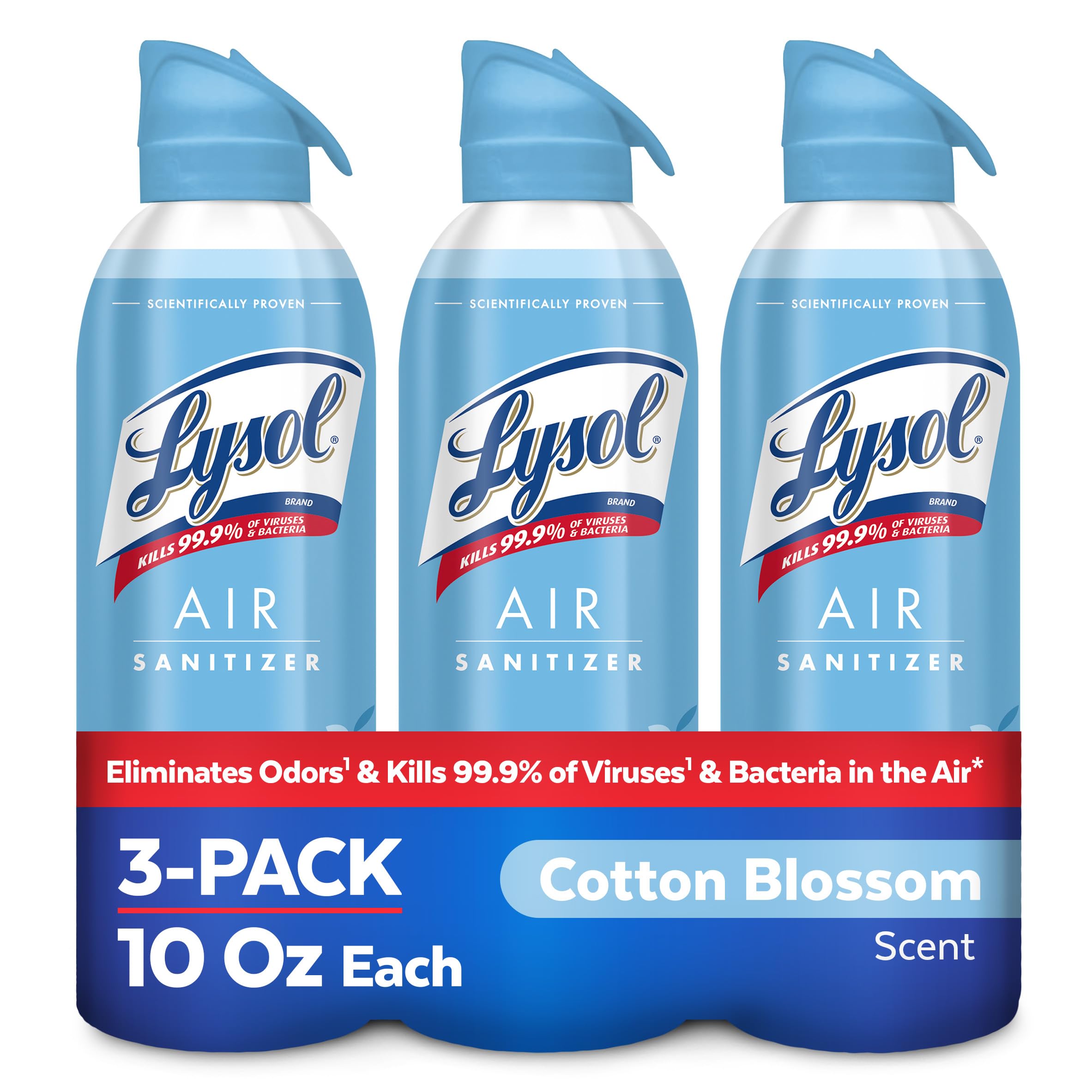 Lysol Air Sanitizer Spray with Odor Eliminator for Home Office Sanitizing Spray Air Freshener Alternative Cotton Blossom Scent
