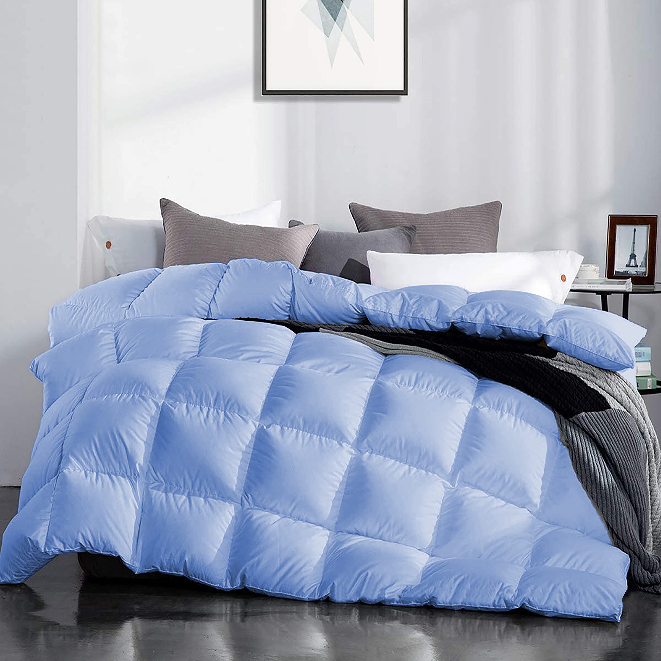 YRM Bedding's Double Bed Comforter Microfiber 250 GSM All Weather Comforter (90" x 100" Inches/228cm x 254cm) Blanket/Quilt/Rajai - Comforter Double Bed|Sky Blue