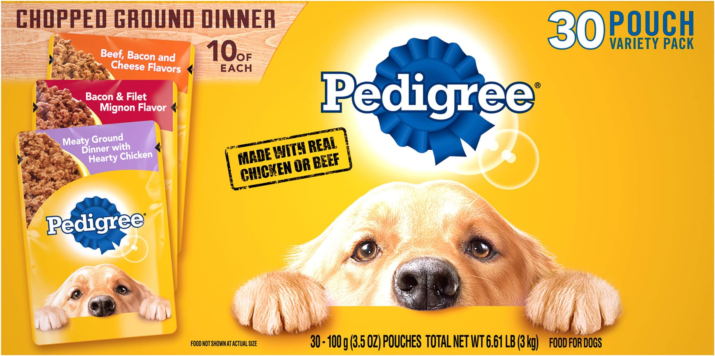 Pedigree Chopped Ground Dinner with Chicken Canned Dog Food (Pack of 2