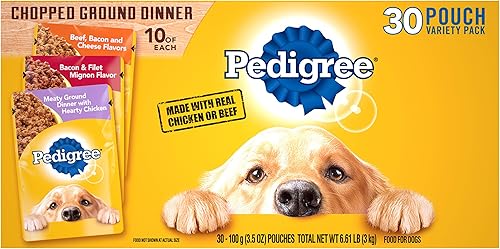 PEDIGREE Cena picada molida comida húmeda para perros adultos bolsas de 35 onzas