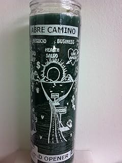 Road Opener (Abre Camino) 7 Day 1 Color Unscented Green Candle in Glass