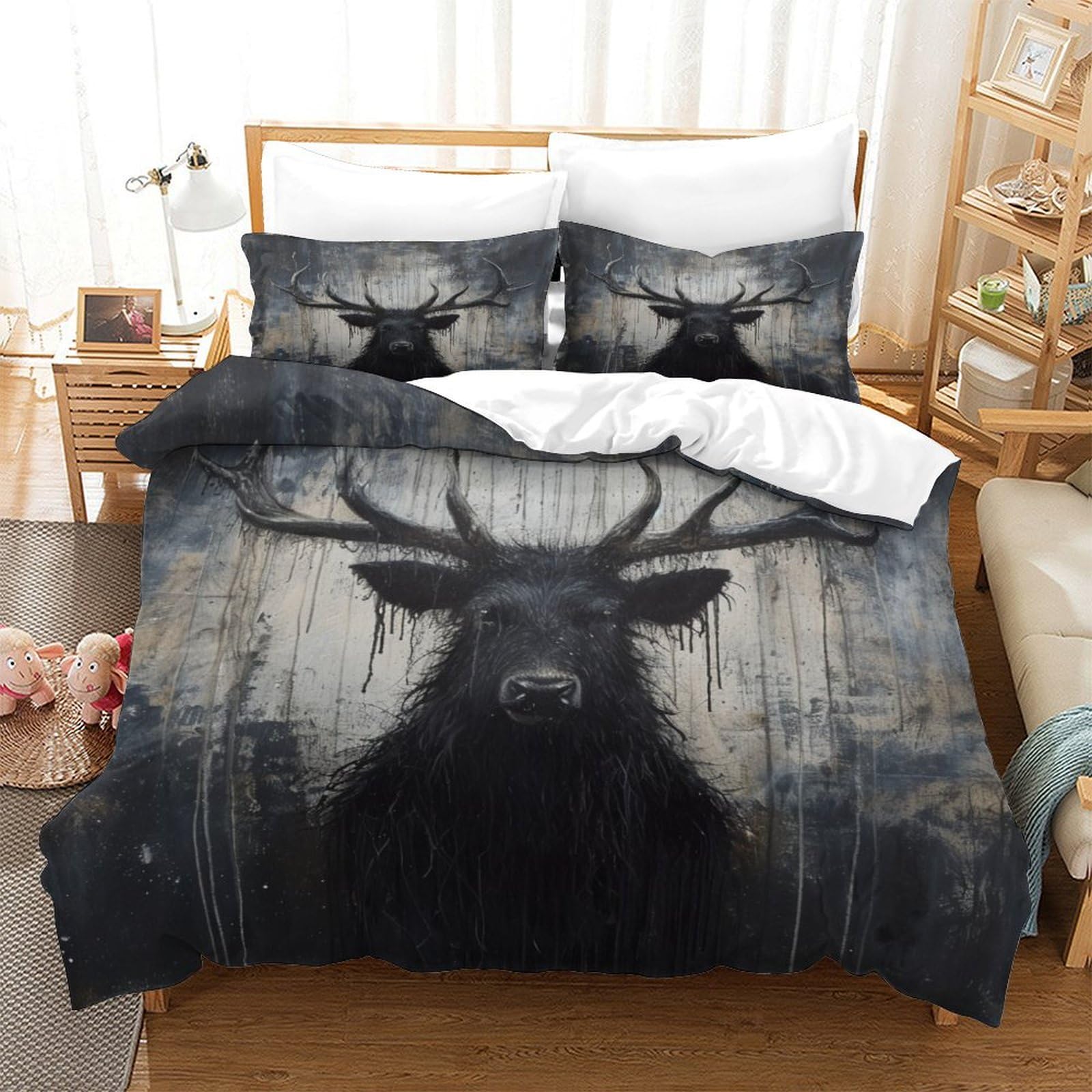 Stampato in 3D Pronipote tibetano Copertina Stampata Microfibra Disegnata Biancheria Da Letto Ipoallergenico Set 3 Pezzi,Double（200x200cm）, Per Ragazzi Adulti