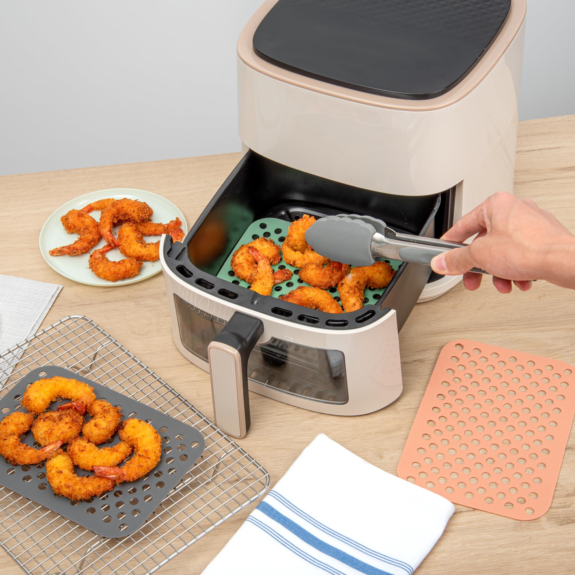 Restaurantware Set di fodere per friggitrice ad aria da 5 qt, antiaderente, doppio cestello, a, 50 ct