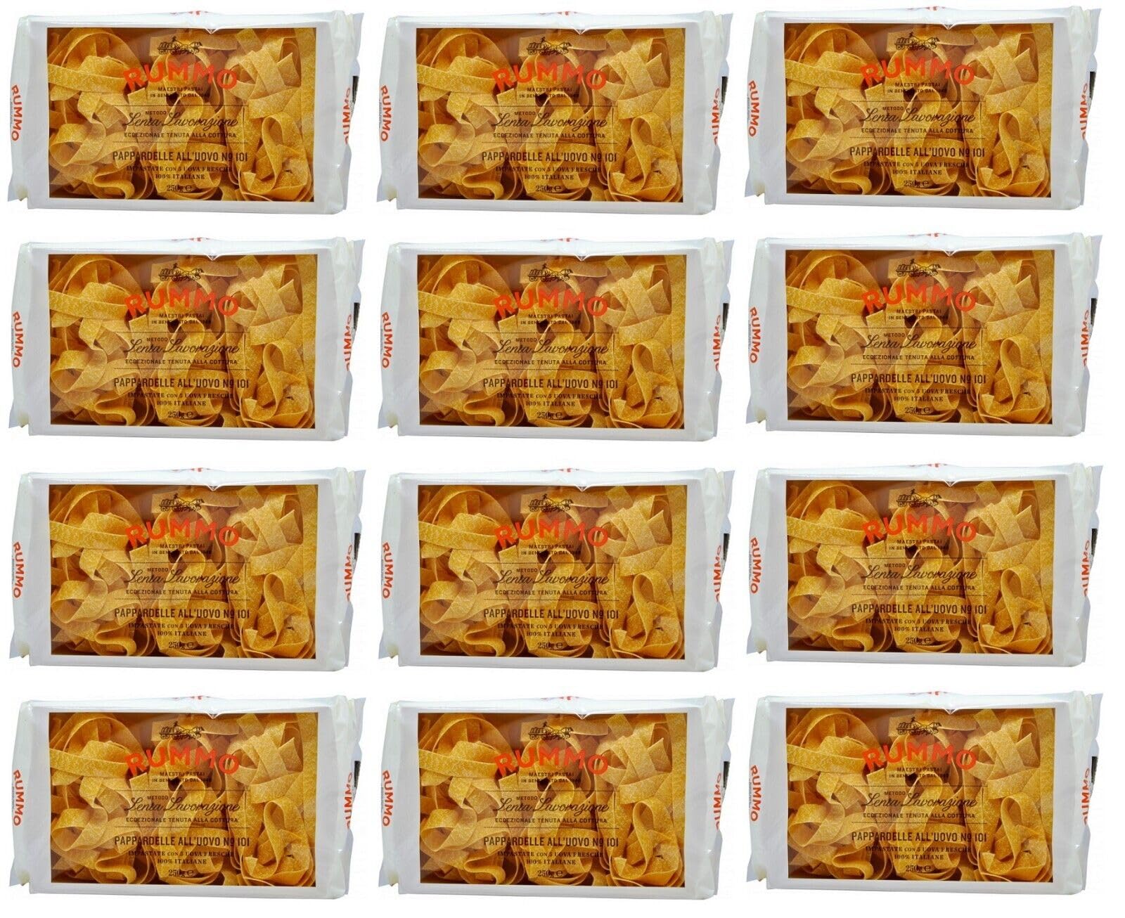 Rummo Pappardelle all'Uovo N°101 Pack de 12 pâtes nouilles aux œufs , 250g