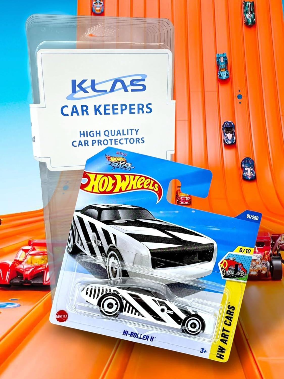 Hot Wheels - Hi-Roller II - HW Art Cars 6/10 - HYX07 - Short Card - Netflix Let's Race - Black and White - Mattel 2025-1:64