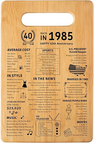 Miniatura 8 de Regalos de cumpleaños número 80 para mujeres y hombres regalos de cumpleaños de 80 años póster de 1943 tabla de cortar de 1943 decoraciones de