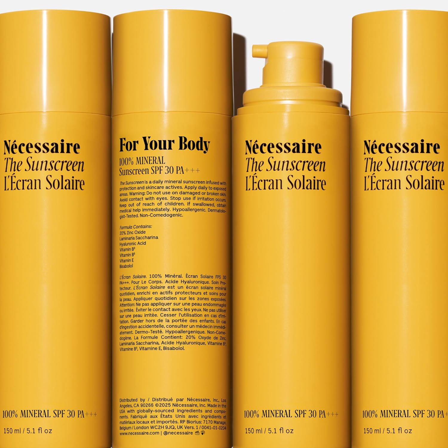 Nécessaire The Mineral Sunscreen SPF 30 PA+++. For The Body. Broad Spectrum. Zinc Oxide, Hyaluronic Acid, Niacinamide. Hydrate. Protect Against Sun Damage + Premature Aging. Dermatologist-Tested 5.1oz - Image 3