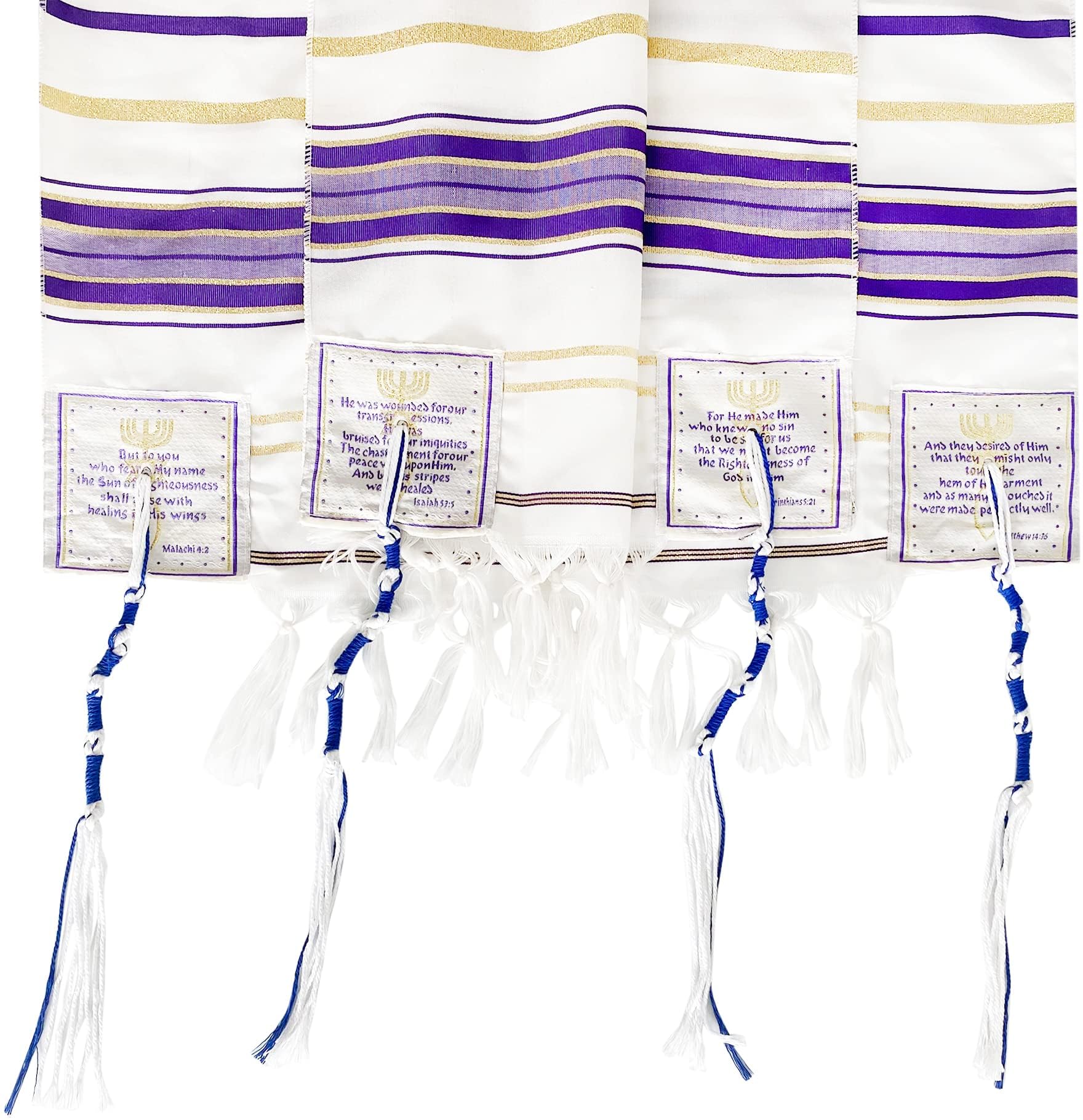Holy Land Market Messianic Christian Shawl/Tallit - The Messiah Tallit (72 x 22 Inches)
