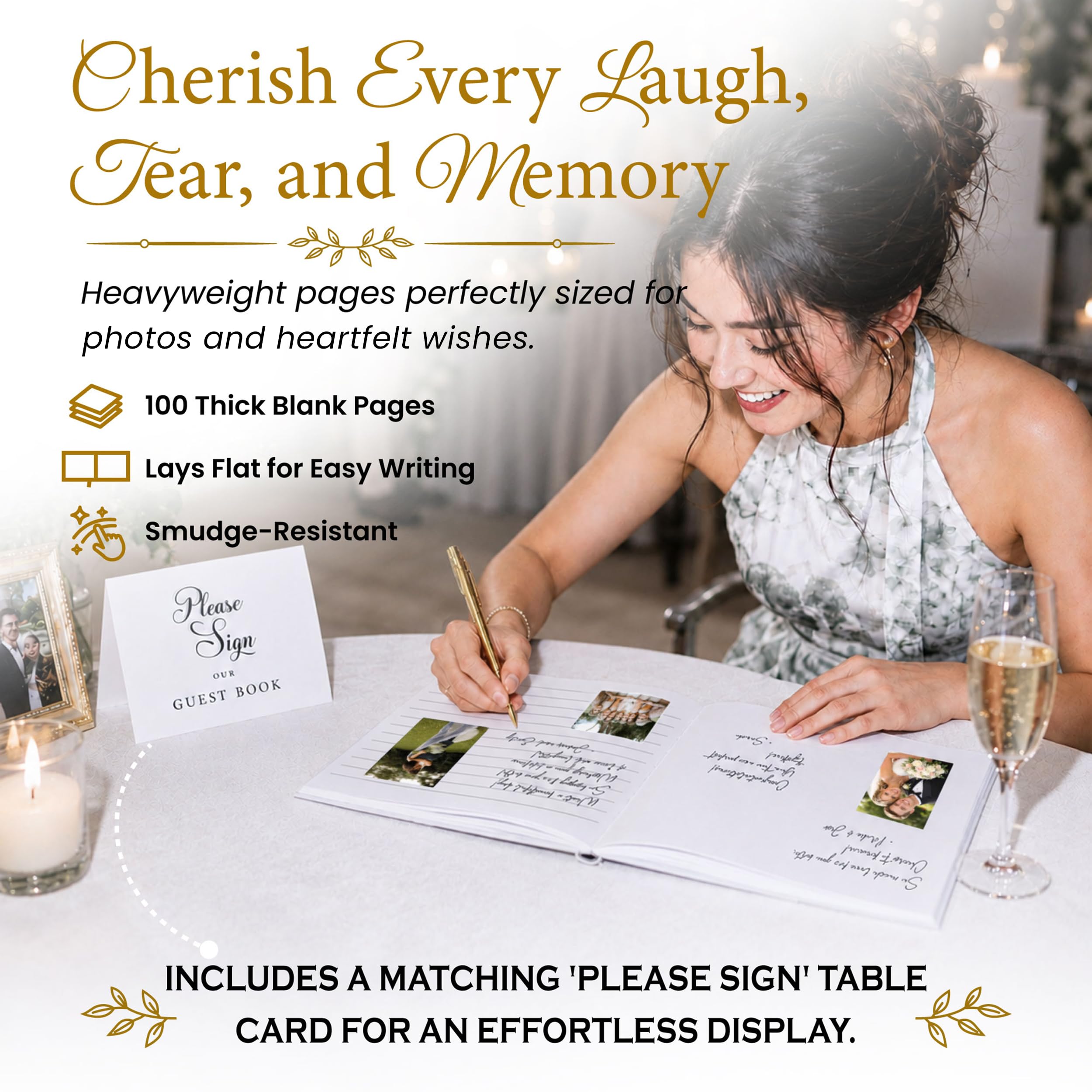 Gästebuch für Hochzeitsempfang, Babyparty, Geburtstagsfeier, Hochzeitsbücher für Gäste zum Anmelden, leere Seiten für Polaroid-Fotos, perfektes Andenken für besondere Anlässe, Weiß
