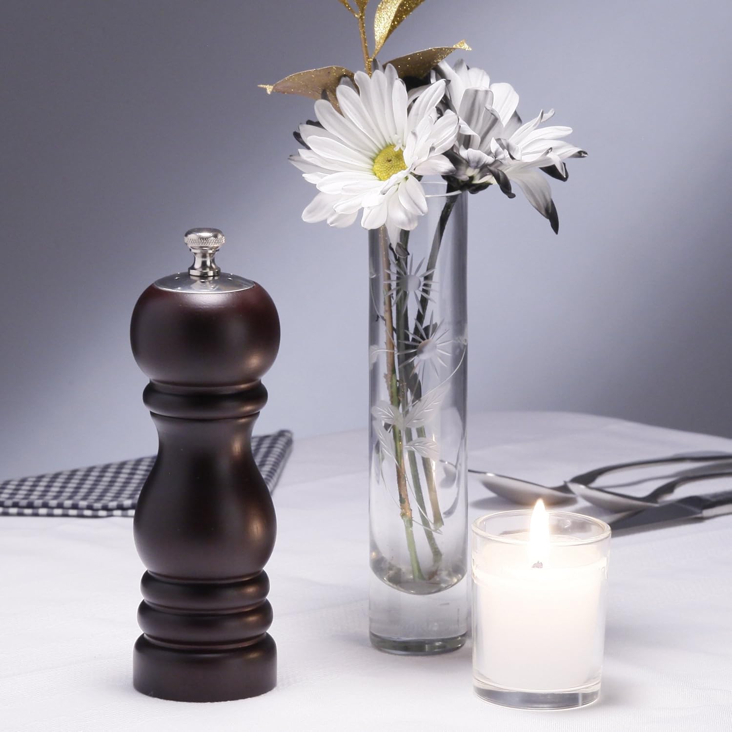 Chef Specialties 6.5 Inch Duo Pepper Mill and Salt Shaker Combo