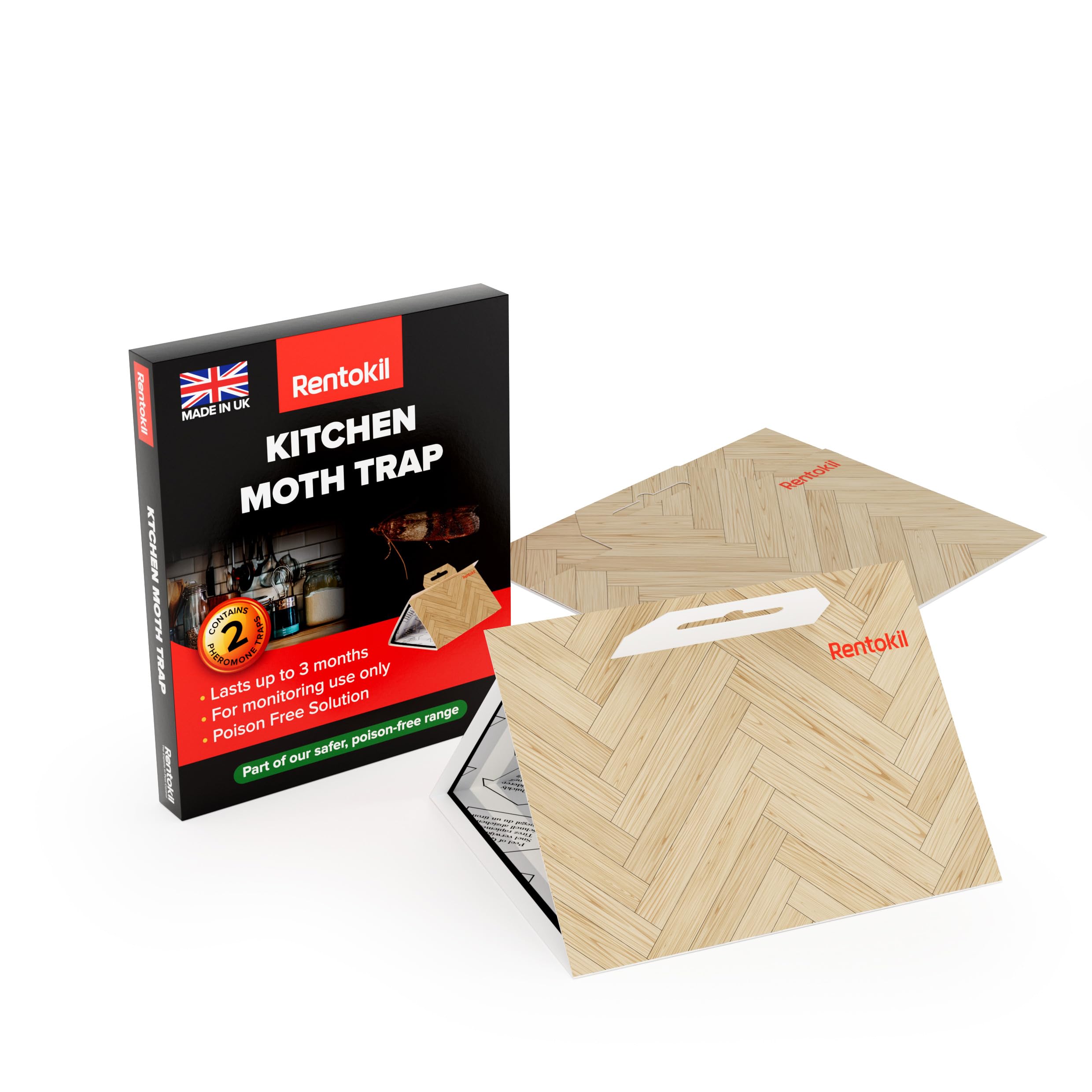 Kitchen Moth Traps Twin Pack Pheromone Lure Poison Free for Pantry Cupboards