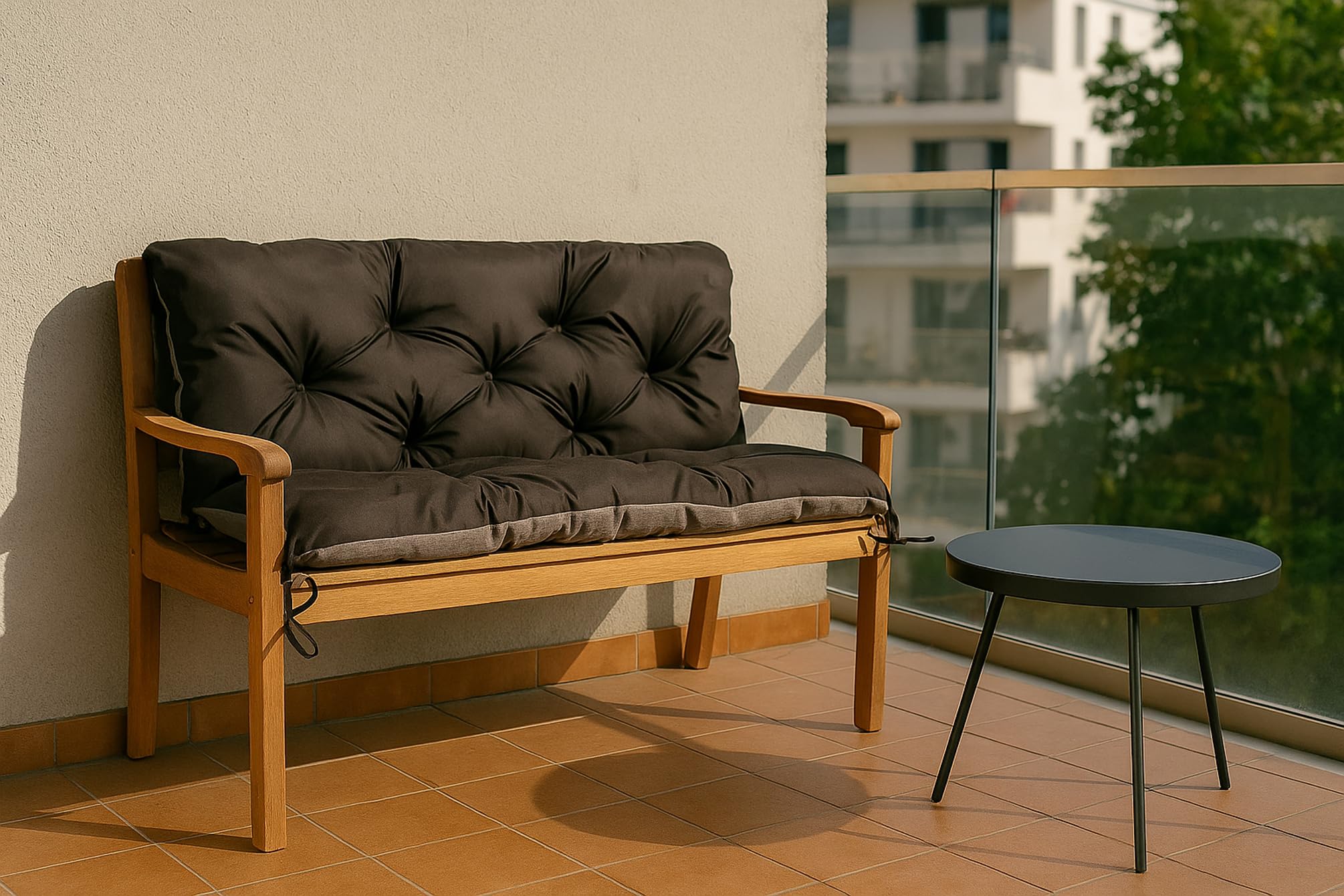 Cuscino per dondolo Hollywood – Panca con schienale – Cuscino per dondolo da giardino – Cuscino per panca da esterno (160 x 60 x 50 cm, antracite)