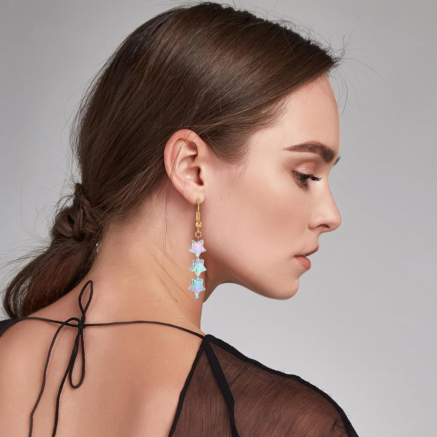 PAGOW 400 Pcs Acrylic Star Beads, Colorful Shaped Charming AB Cute Pony Beads for Jewelry Making, Necklace, Bracelets, Earrings, DIY Crafts (10mm) - Image 6