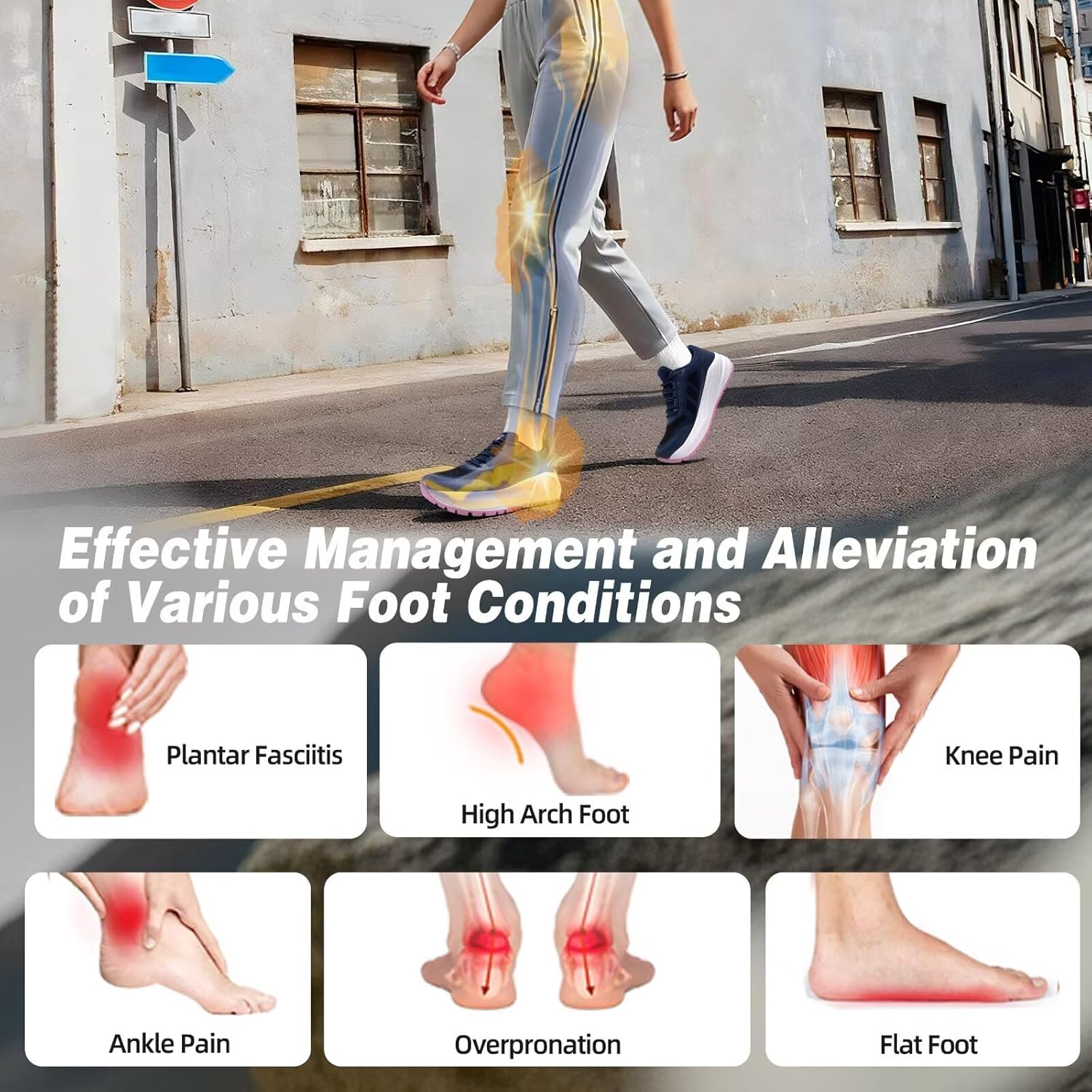 OrthoComfoot Women's Orthopedic Wide Plantar Fasciitis Trail Shoes: Comfortable Diabetic Arch Support Orthotic Flat Feet Running Sneakers, Casual Non Slip Hiking Shoes for Foot Heel and Pain Relief - Image 3