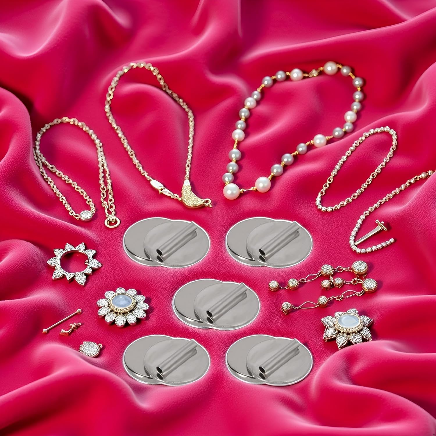 5Pcs Silver Mini Pin Brooch Converter Harm Free Clothing Magnet Buckle Magnet Metal Lapel Pin Brooch Holder Converter Easy Use Jewelry Making Pin Backs Beading and Jewelry Making