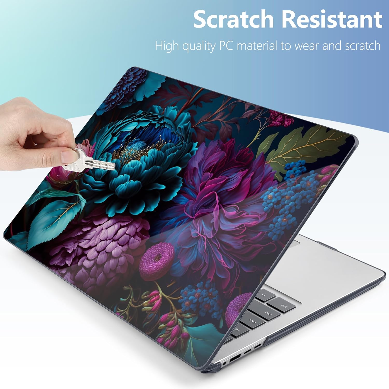 MEEgoodo Case for Microsoft Surface Laptop 13.8 inch Touchscreen 2024 (7th Edition),Clear Cover Fit Model 2036,Laptop Hard Shell with Keyboard & Webcam Cover &Screen Protector,Beautiful Fantasy Flower
