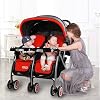 3 In 1 Twin Baby Stroller, Double Stroller, Lightweight Travel Stroller, foldable stroller, side by side double stroller, Compact Fold with Tray, Recline, Storage, stroller for 2 kids