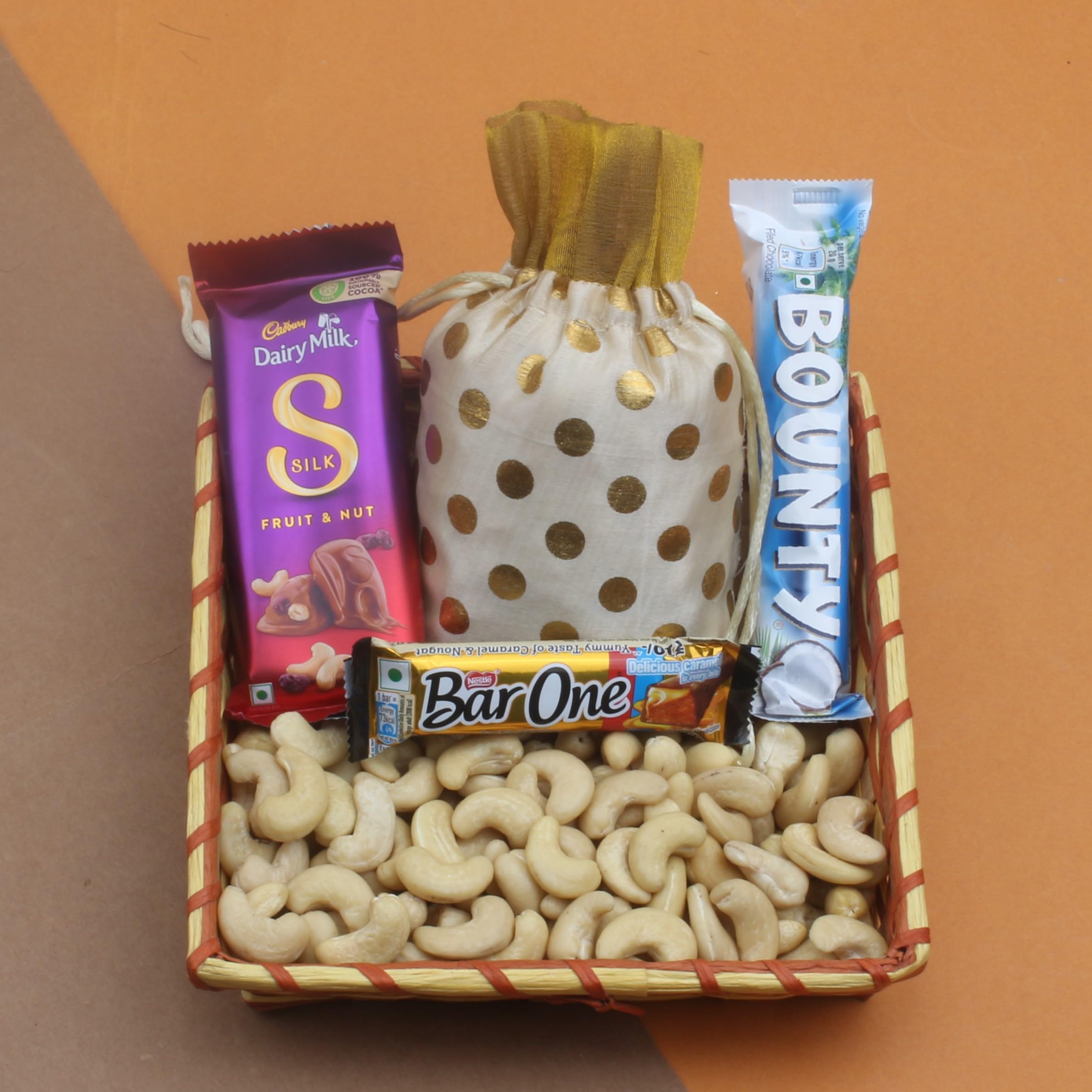 SFU E Com With full of healthy delights including Cashew, along with Pack Of 3 chocolates With Bubbles | Ideal for Rakhi, Diwali and Festive Gifting | 428