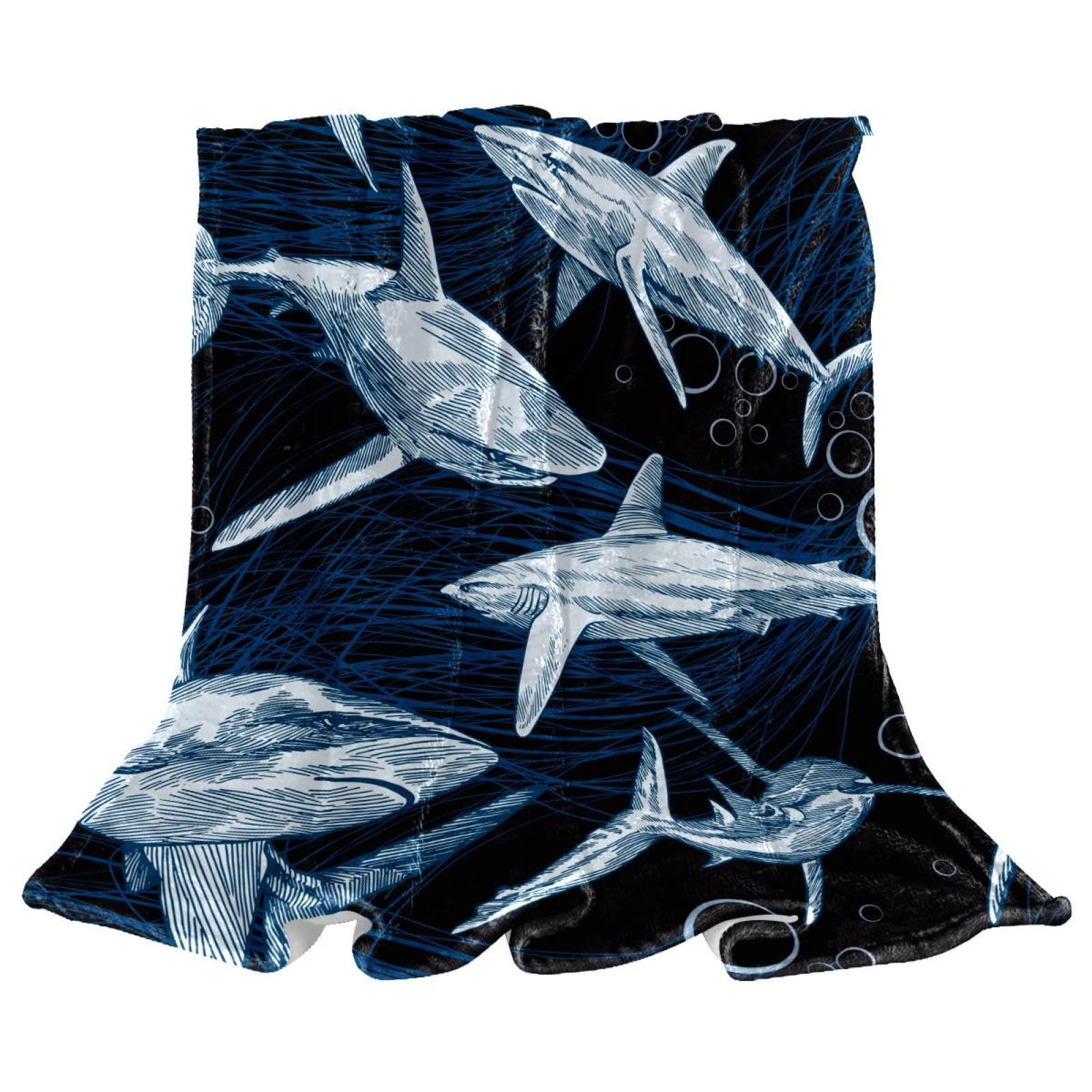 Couverture polaire requins pour des soirées cocooning douillettes