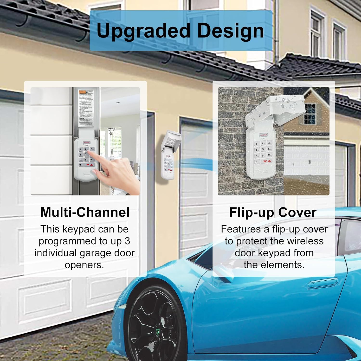 for Genie Garage Door Opener Keypad Replacement, for Genie/Overhead/Intellicode/DIP Switch Garage Door Openers, Wireless Keypad Keyless Entry, for Model GK-R/OKP-BX etc. Safe & Secure Access