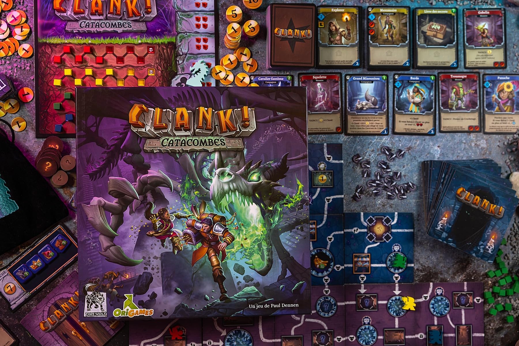 Origames - Clank ! Catacombes - Jeu de Deck Building, Exploration et Prise de Risque - 2 à 4 Joueurs - Français - 85194