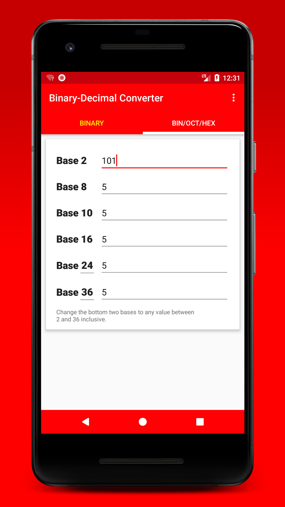 Simple Base Converter-App im Amazon Appstore