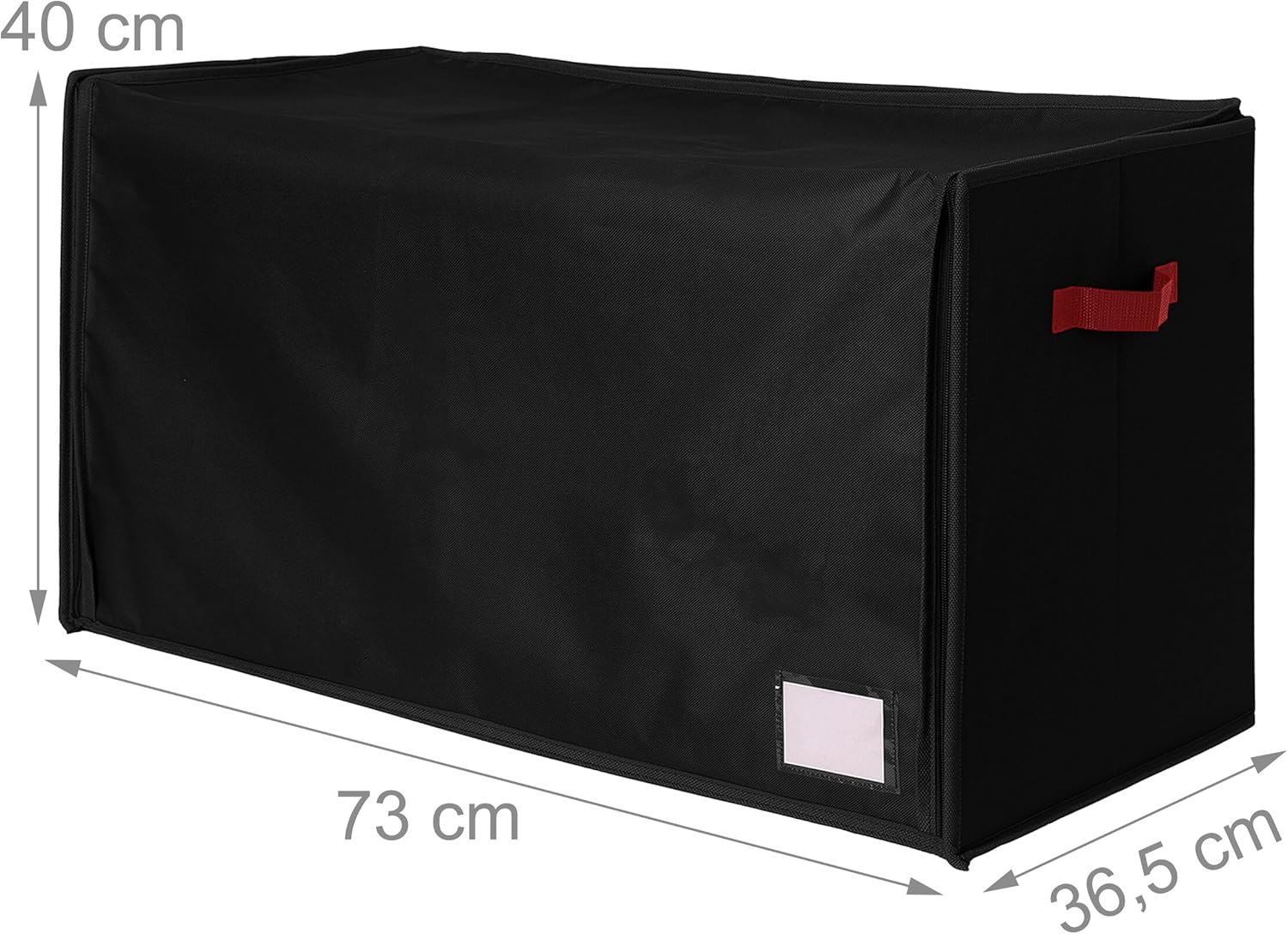 Relaxdays Christmas Bauble Storage Box, 128 Baubles, H x W x D: 40 x 73 x 36.5 cm, Polyester, Cardboard, Ball Box, Black